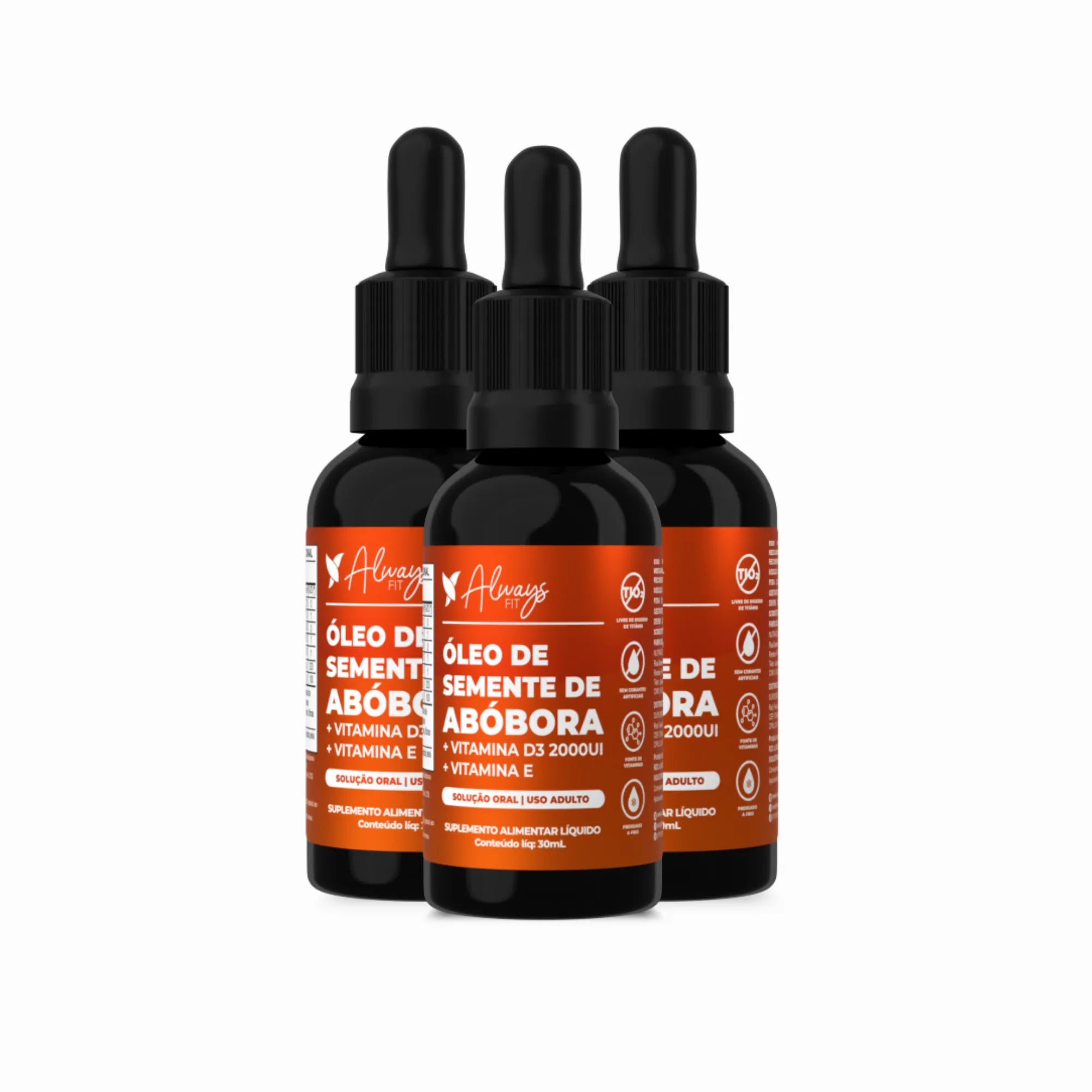 Kit 32 - 3 Óleos de Semente de Abóbora com Vitaminas D3 e E