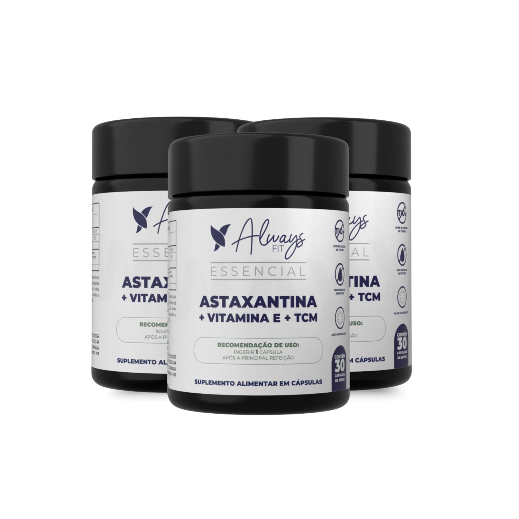 Astaxantina com Vitamina E e TCM — Suplemento alimentar em cápsulas
