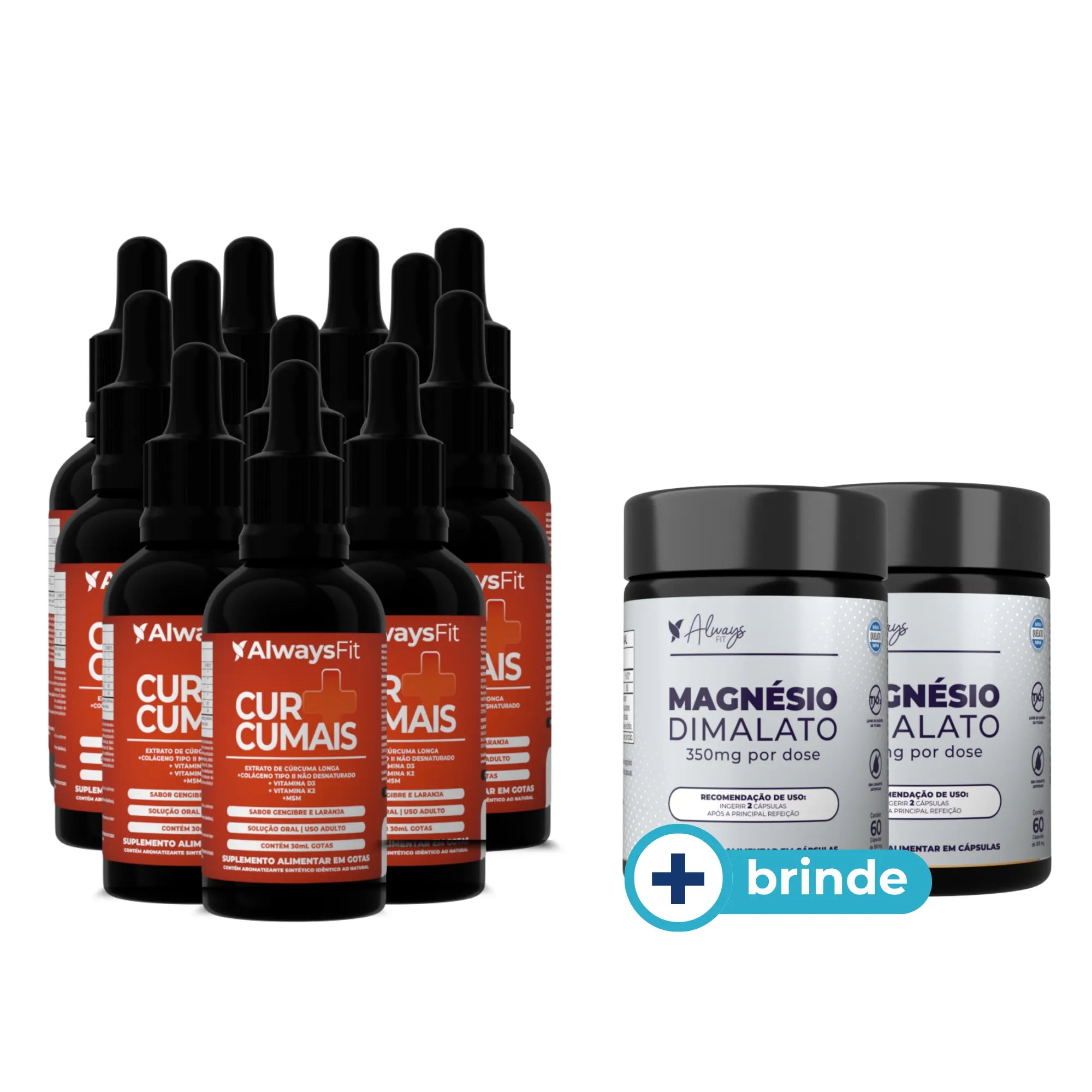 Curcumais - Cúrcuma, Vitamina D3, K2, MSM, Colágeno Tipo 2 e Condroitina