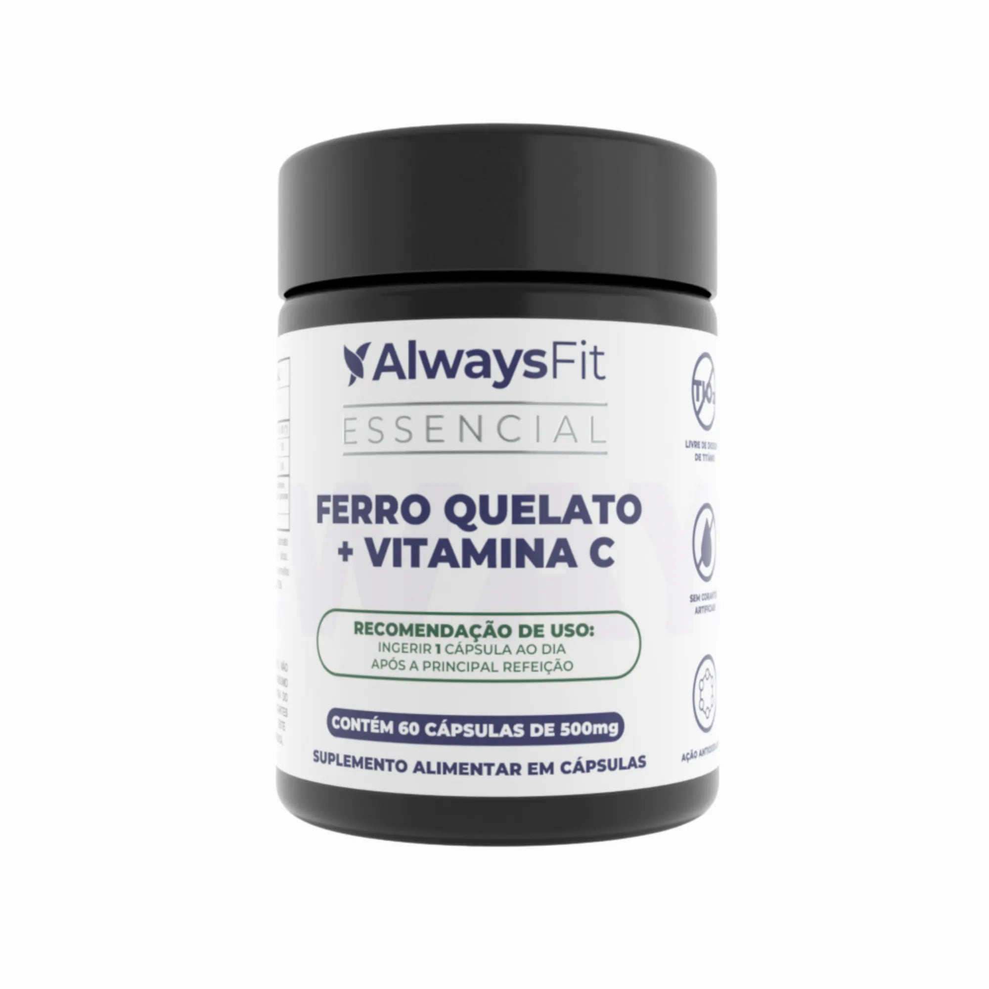 Ferro Quelato + Vitamina C — Suplemento alimentar em cápsulas