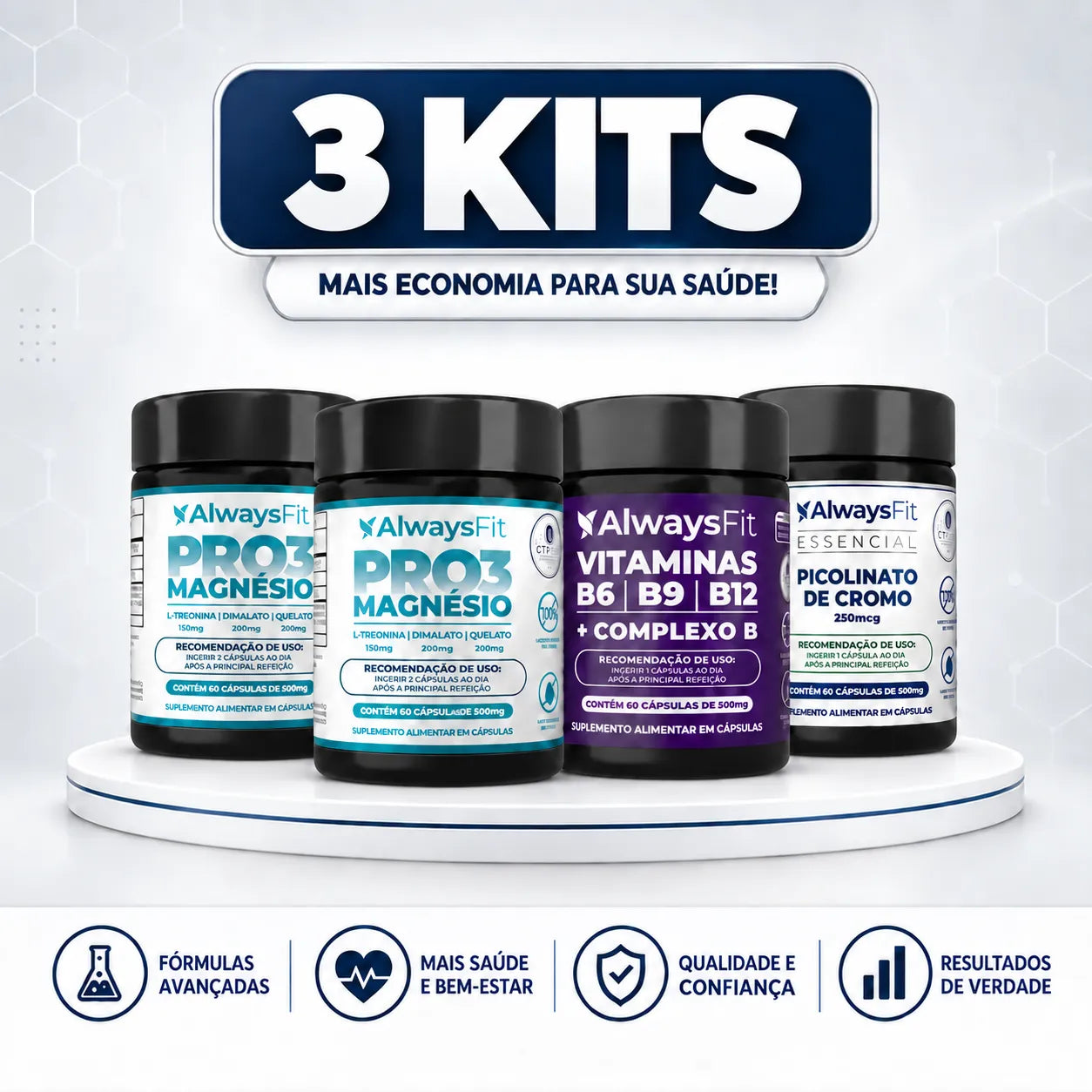 Kit  2 Pro3 + Complexo B + Picolinato