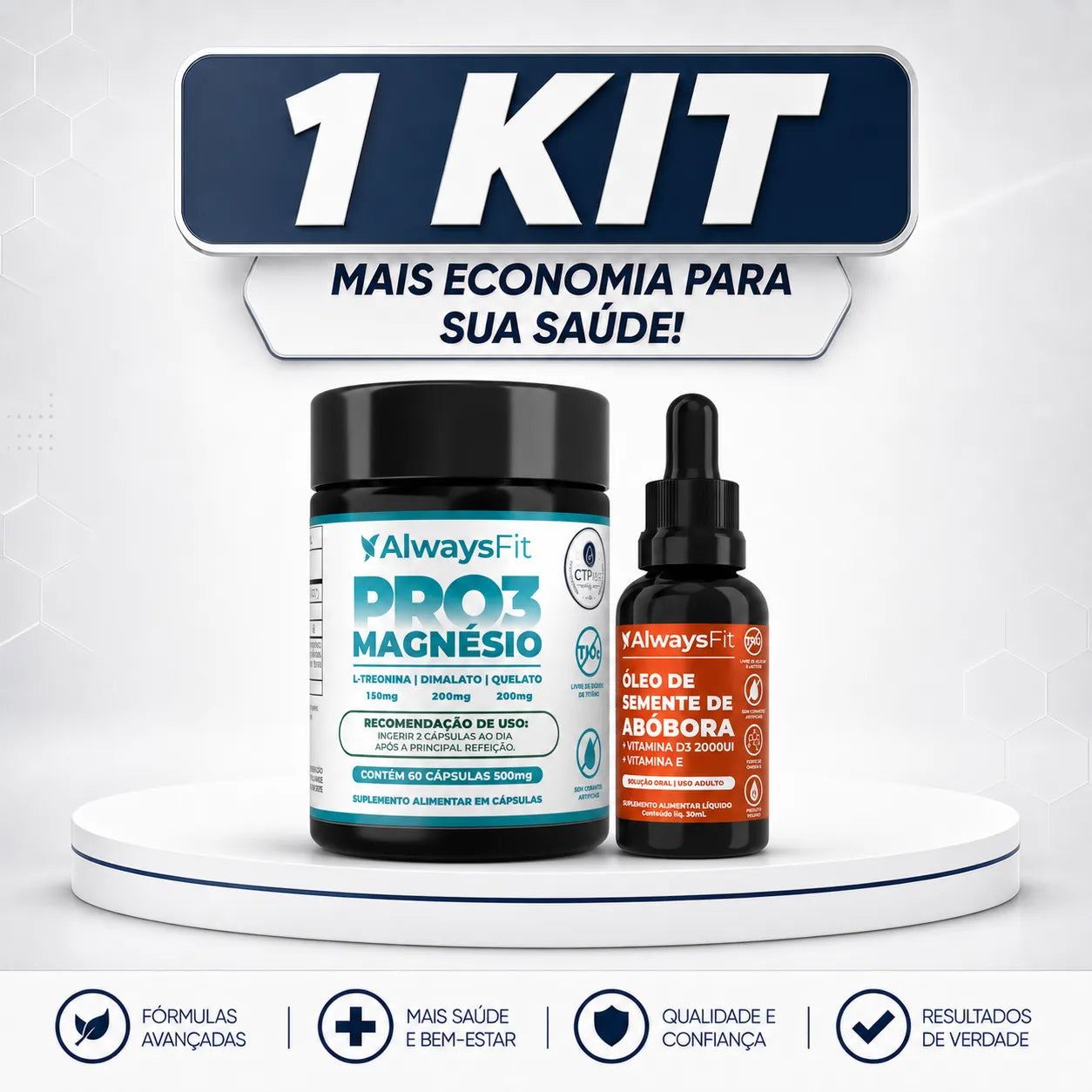 Kit 23 - PRO3 Magnésio + Óleo de Semente de Abóbora