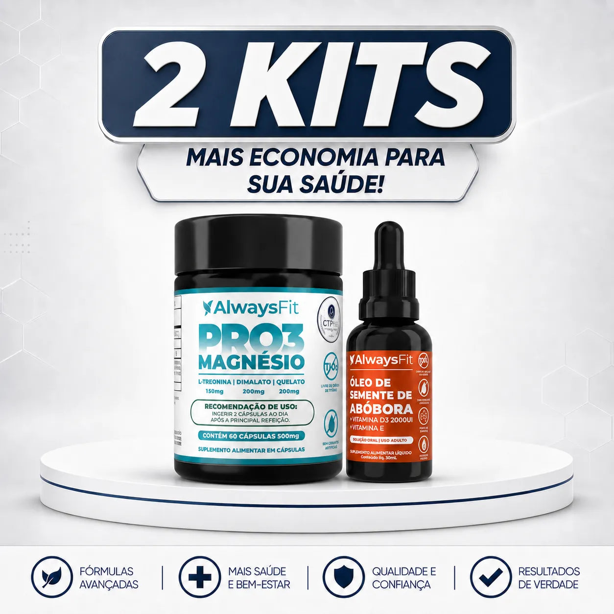 Kit 23 - PRO3 Magnésio + Óleo de Semente de Abóbora