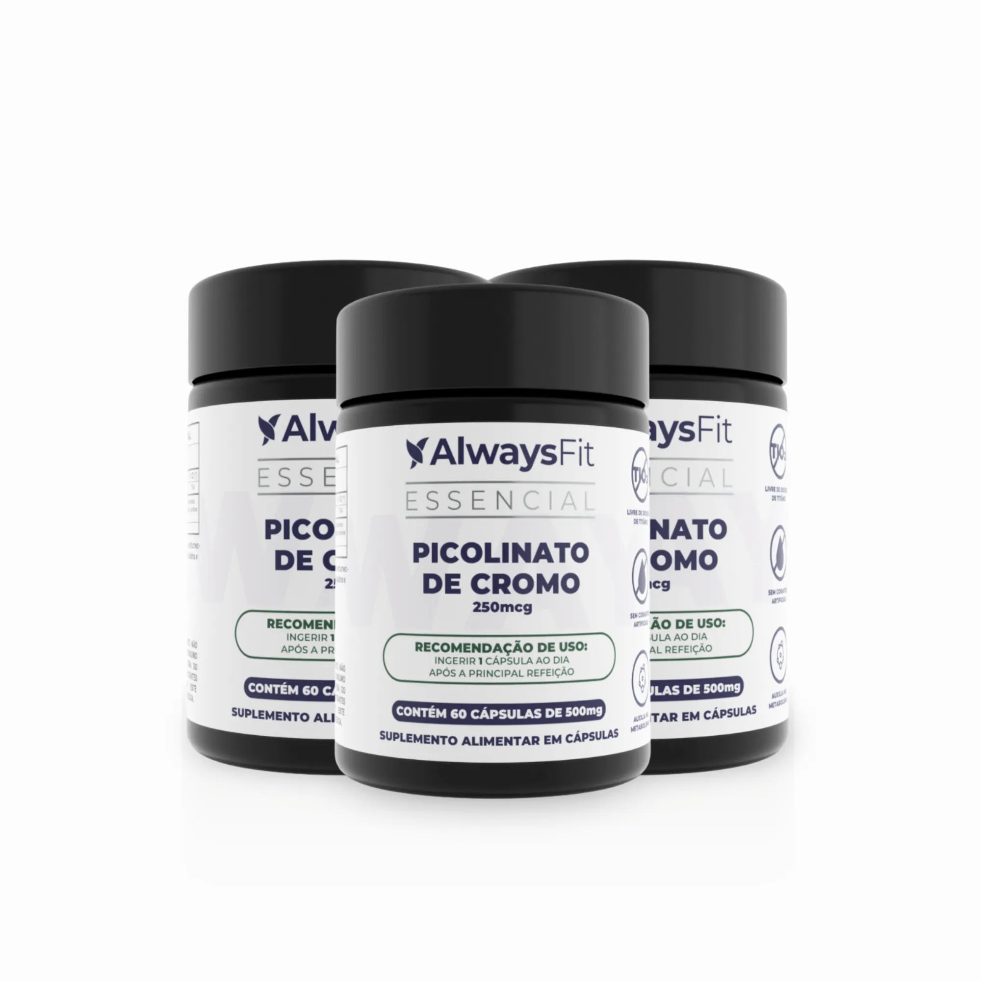 Kit 31 - 3 Picolinato de Cromo com 250mcg Dose Máxima