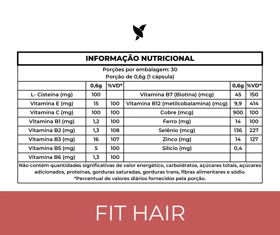 Kit FitHair - Biotina, Zinco, Ferro, Cobre, Cisteína e + Vitaminas -  6 unidades
