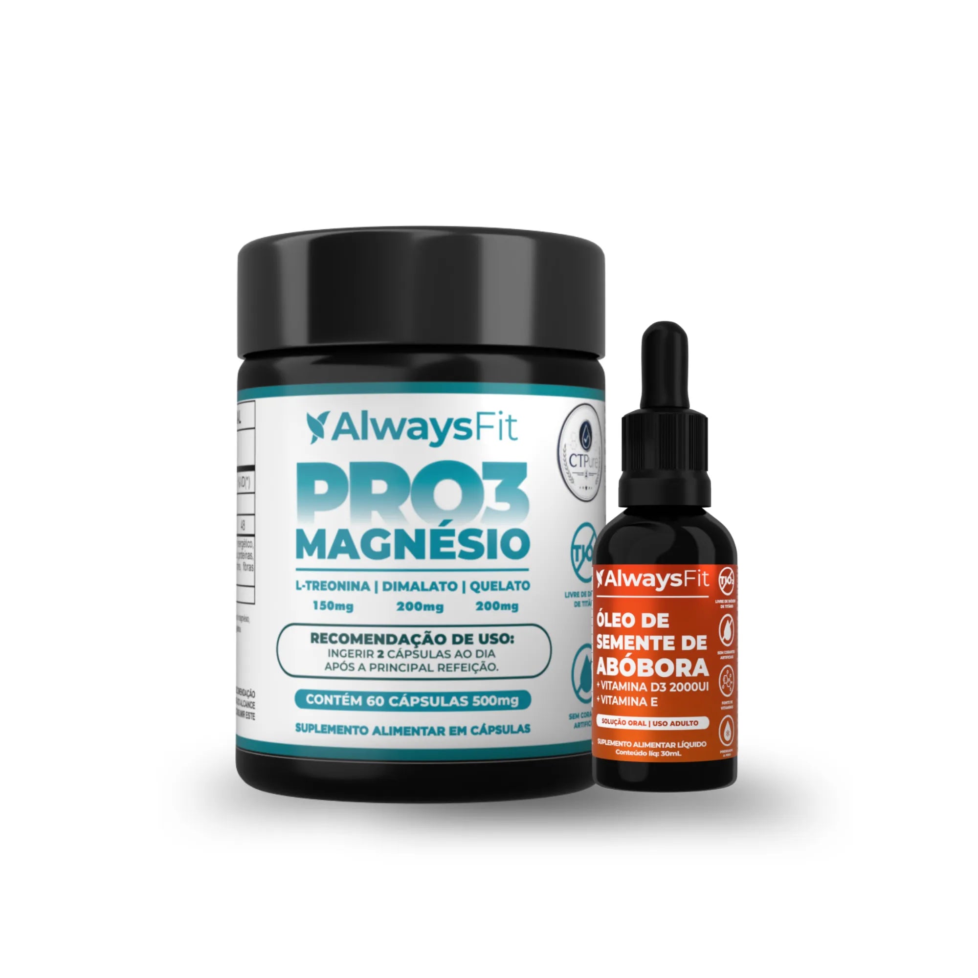 Kit PRO3 Magnésio + Óleo de Semente de Abóbora