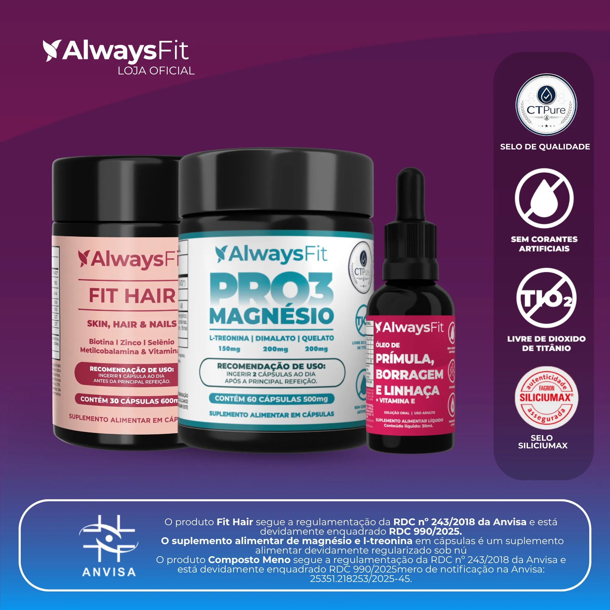 Kit Fithair + Composto Meno + Pro3