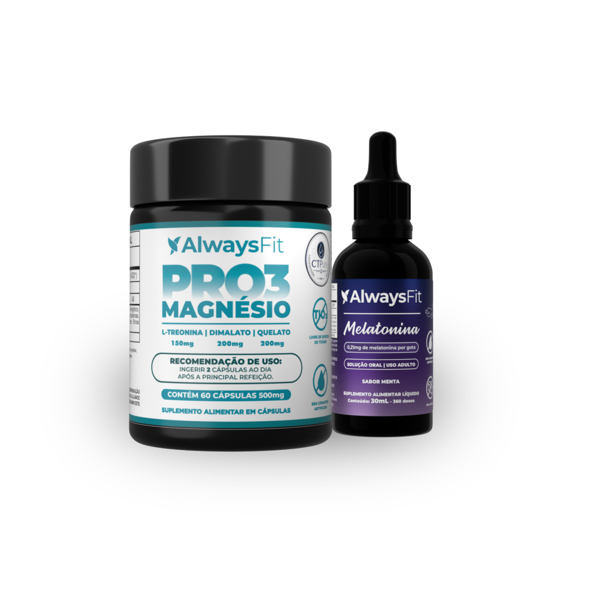 Kit Pro3Magnésio e Melatonina em Gotas