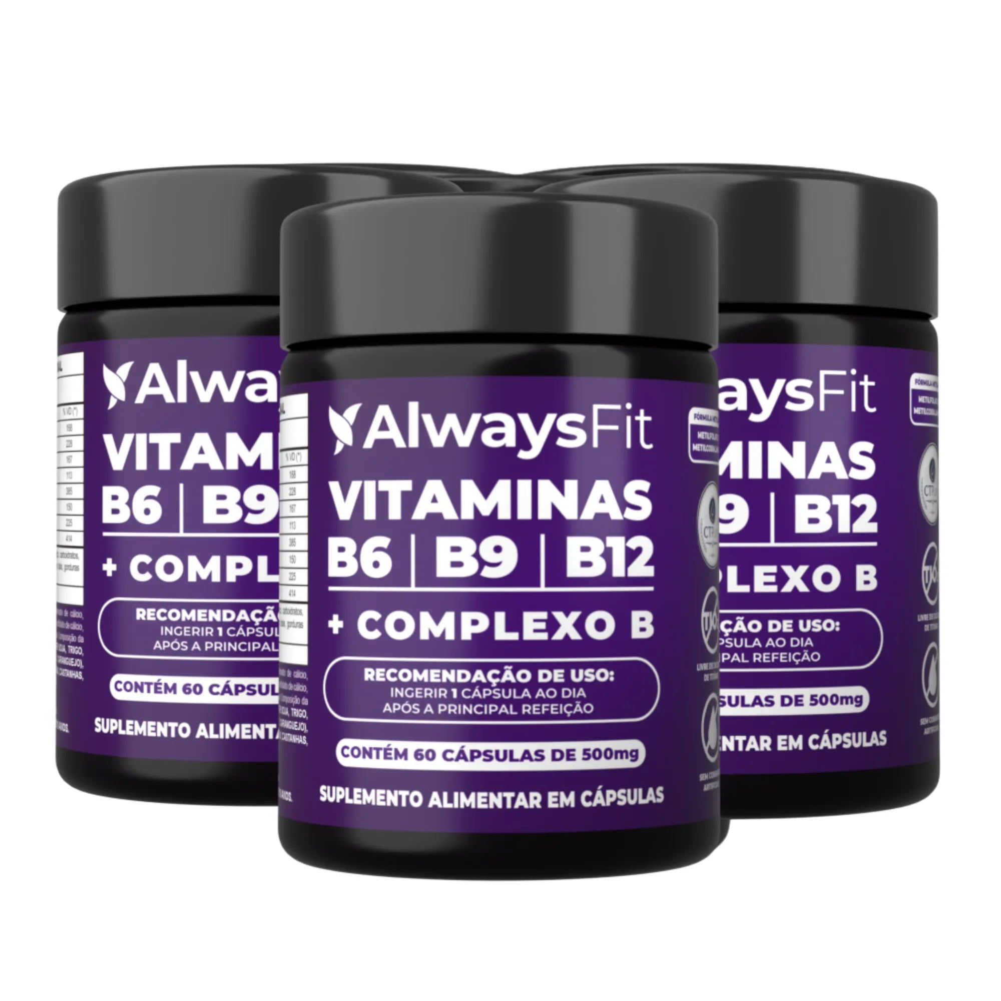 Vitaminas B6 B9 B12 + Complexo B em cápsulas – Energia, metabolismo e equilíbrio diário