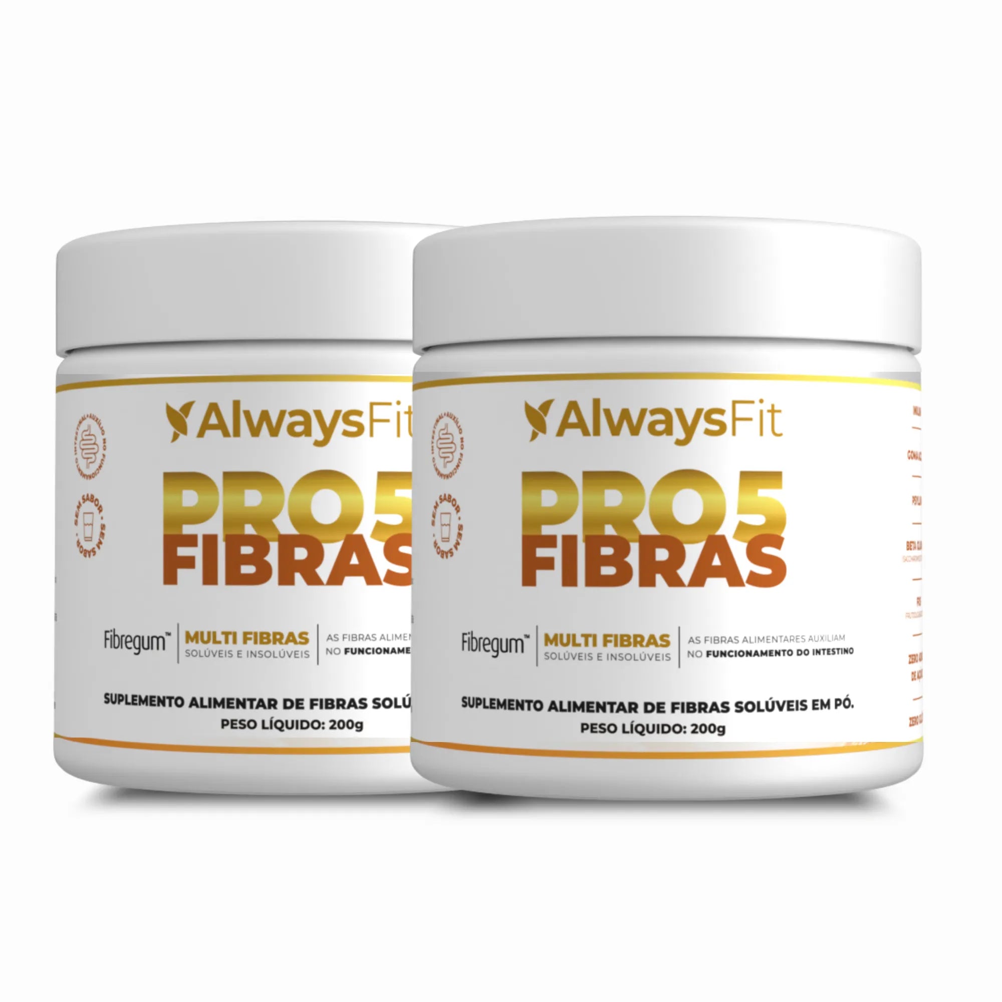Pro5Fibras - Saúde Intestinal - Inulina, Goma Acácia, Psyllium, Beta Glucana e FOS