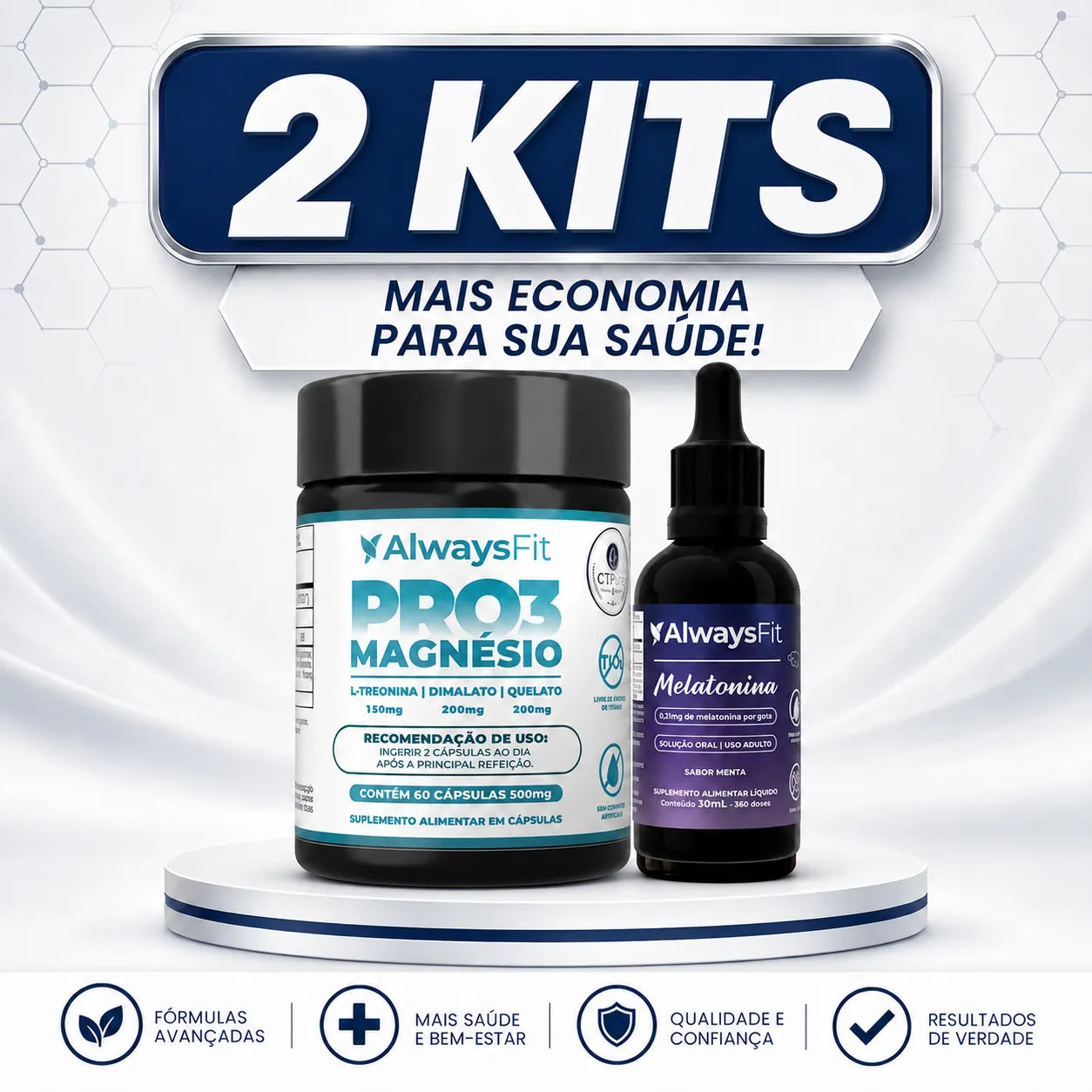 Kit 19 - Pro3Magnésio e Melatonina em Gotas