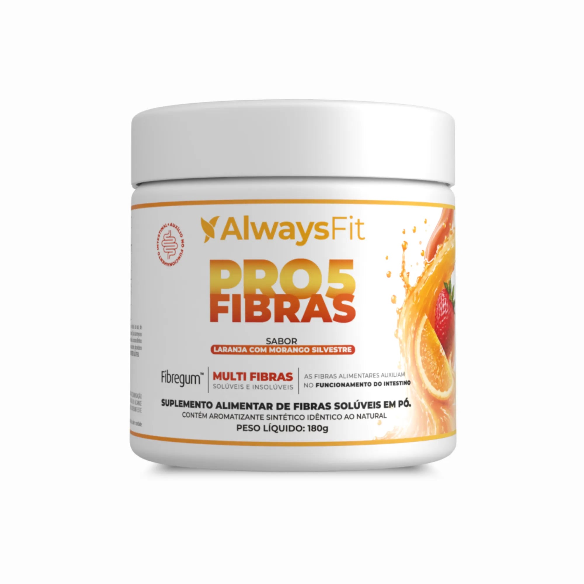 Pro5Fibras - Saúde Intestinal - Sabor Laranja com Morango Silvestre