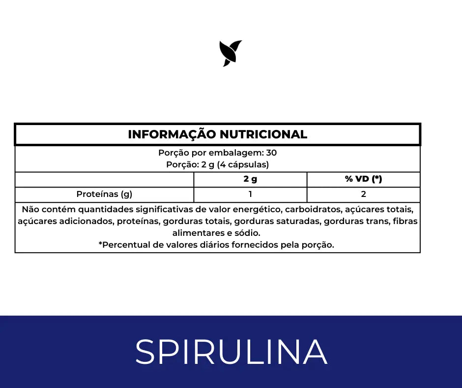 Spirulina — Suplemento alimentar em cápsulas
