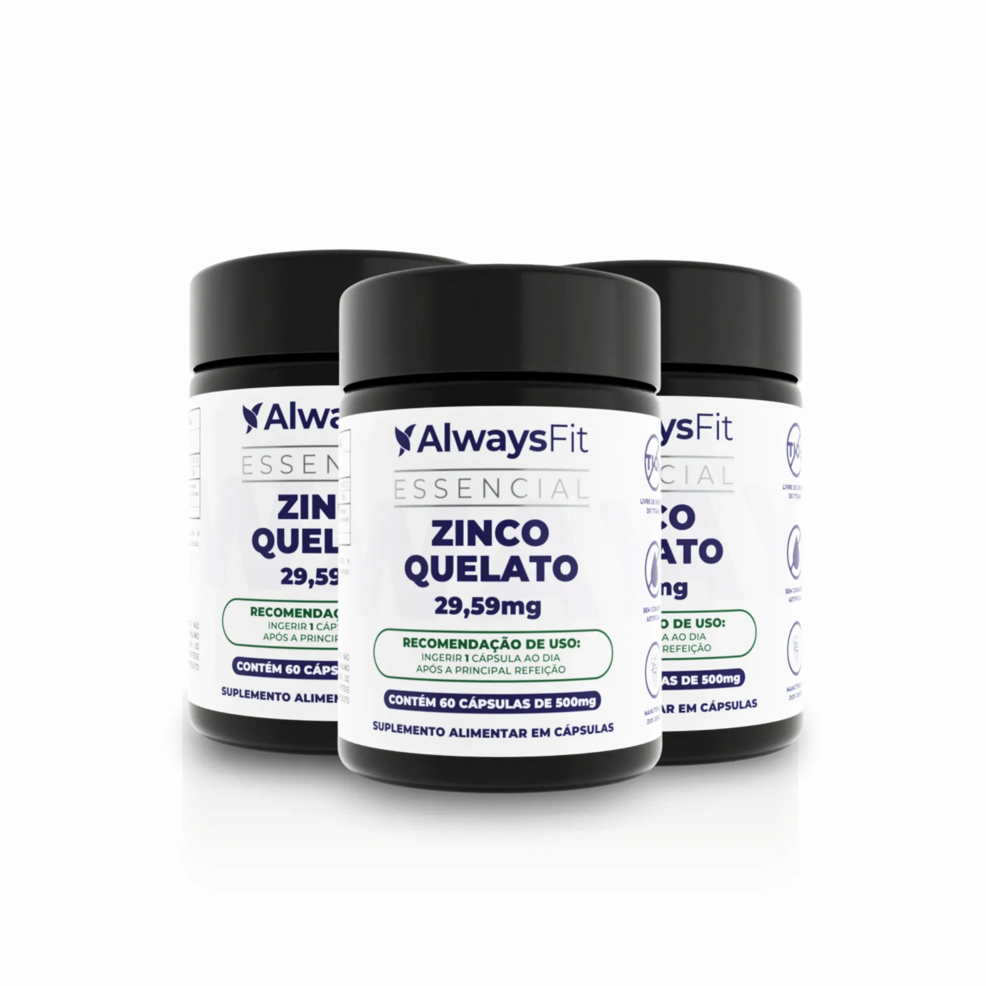 Zinco Quelato (Bisglicinato) — Suplemento alimentar em cápsulas